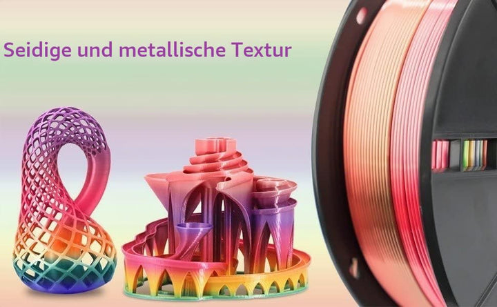 ERYONE Silk Rainobw PLA Filament PLA 1.75mm, 3D-Drucker Silk PLA Filament,+/- 0,03 mm, 1kg/Spule, Me