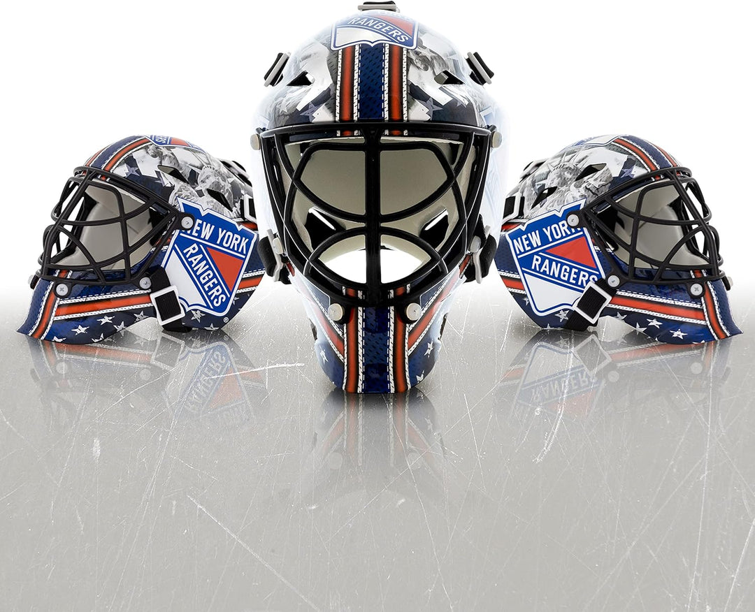Franklin Sports NHL Team Logo Mini Hockey Goalie Mask with Case - Collectible Goalie Mask with Offic