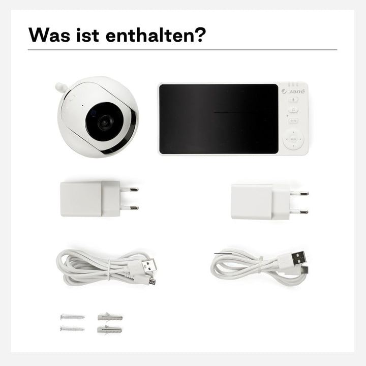 Jané Eye Pro Baby-Monitor, Babyphone mit rotierender Kamera, motorisierter Neigung, 12,7-cm-Bildschi