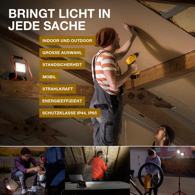 LEDVANCE LED Arbeitslicht, Leuchte für Aussenanwendungen, Kaltweiss, Tripod-Ständer, LED Worklight,