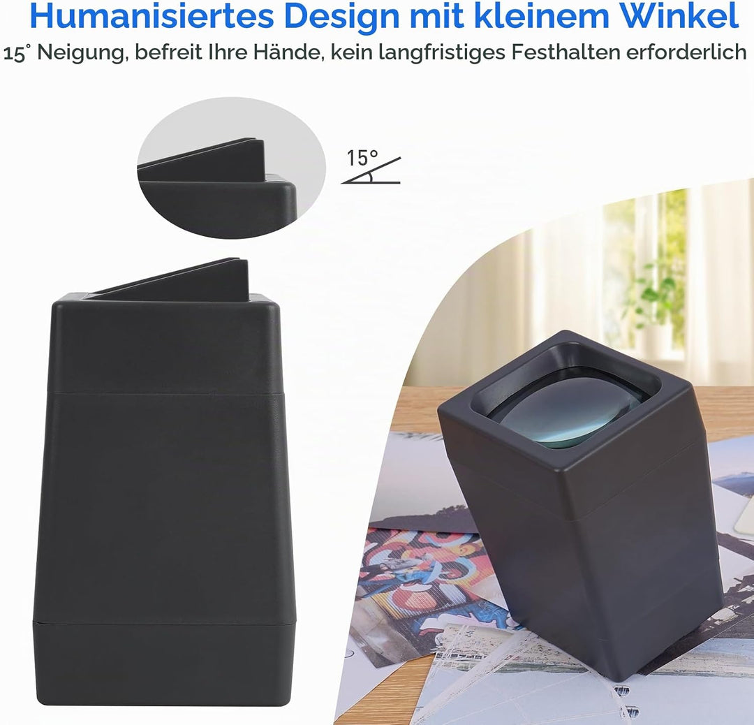 DGODRT LED-Diabetrachter für alte Dias, 35mm-Negative und Diaprojektoren, (2 x AAA-Batterien enthalt