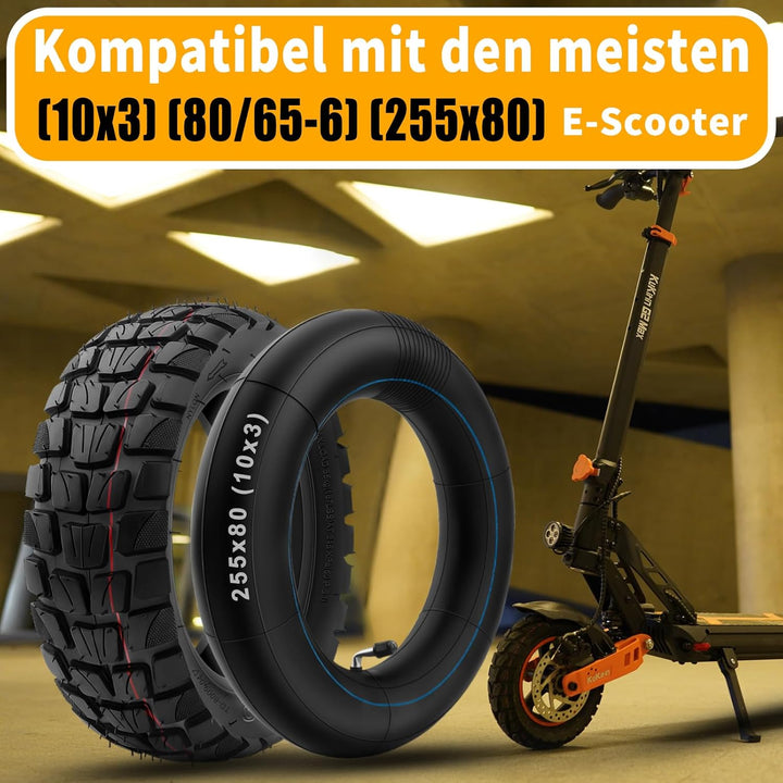 E Scooter Reifen 80/65-6 Schlauch, 255x80 Reifen Schlauch, 10x3.0 Zoll Scooter Offroad Ersatzreifen