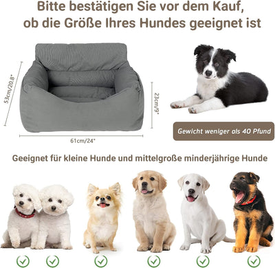 NIBESSER 2-in-1 Autositz und Bett für Hunde, wasserfest und rutschfest, Sitzerhöhung für Hunde, Abne