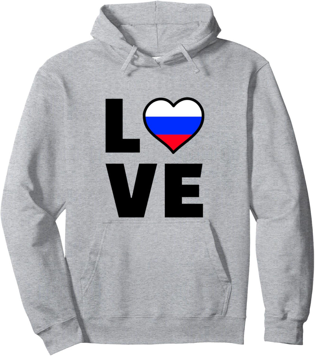 Love Herz Russland Flagge Russlanddeutsche Russische Liebe Pullover Hoodie