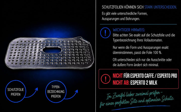 5 x Schutzfolie für Tchibo Esperto2 Caffè | Tassenablage | Tropfblech, 5 x Schutzfolie