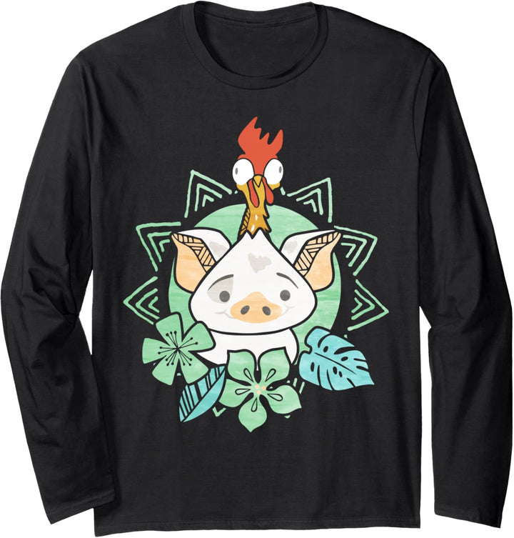 Disney Moana Pua And Hei Hei Sun Portrait Langarmshirt