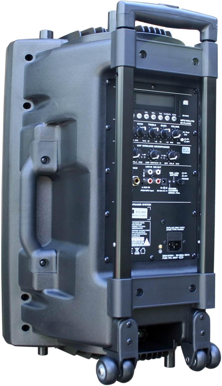 Mobile PA Sound Anlage Akku-MP3-USB-SD inkl. Funkmikrofone 700W Soundsystem E-Lektron EL30-M Bluetoo