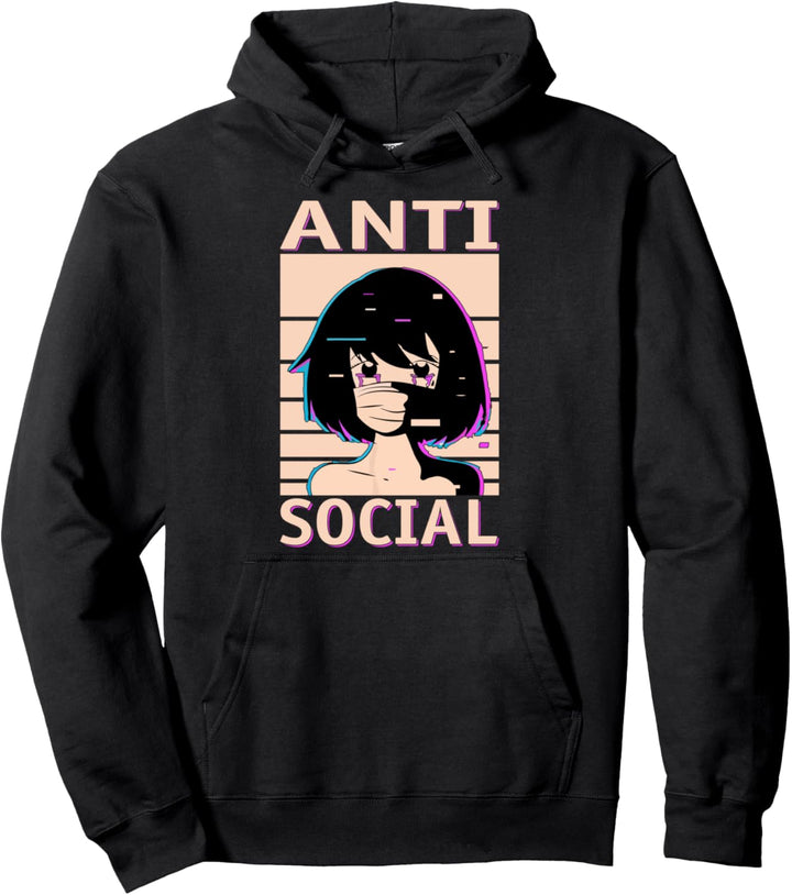 Anime Manga Ästhetik Japanisch Gothic antisocial Tee Emo Pullover Hoodie