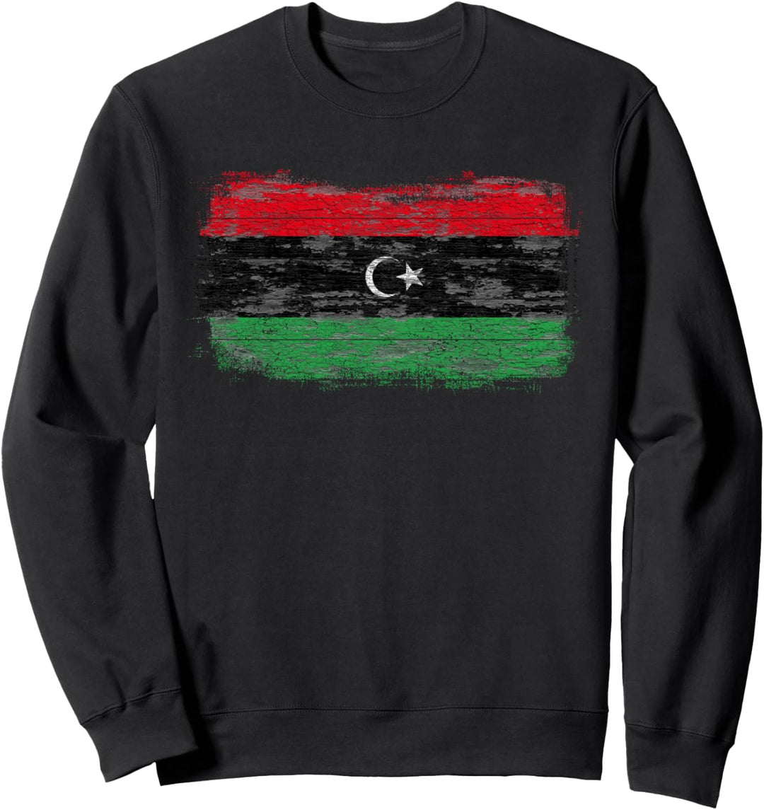 Rustikale Nationalflagge von Libyen Sweatshirt