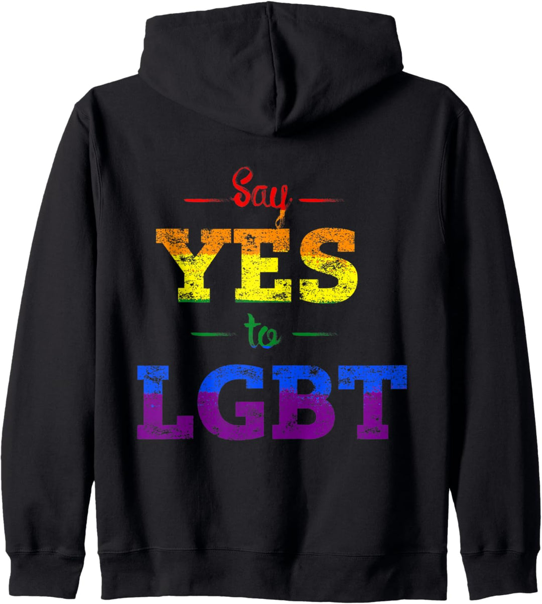 Sag Ja zu LGBT. LGBTQ CSD Regenbogen Kapuzenjacke
