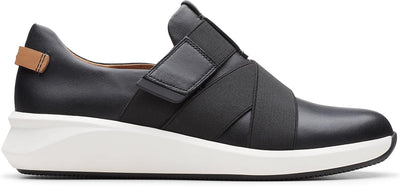 Clarks Damen Un Rio Strap Sneaker 35.5 EU Schwarzes Leder, 35.5 EU Schwarzes Leder