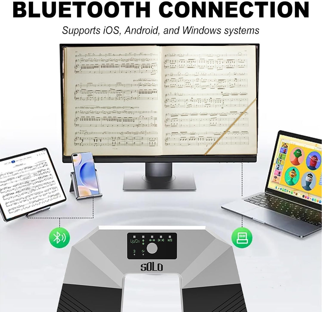 Bluetooth Page Turner Pedal,Bluetooth Fussschalter,Drahtloser Page Turner,Geräuschloses Fusspedal zu