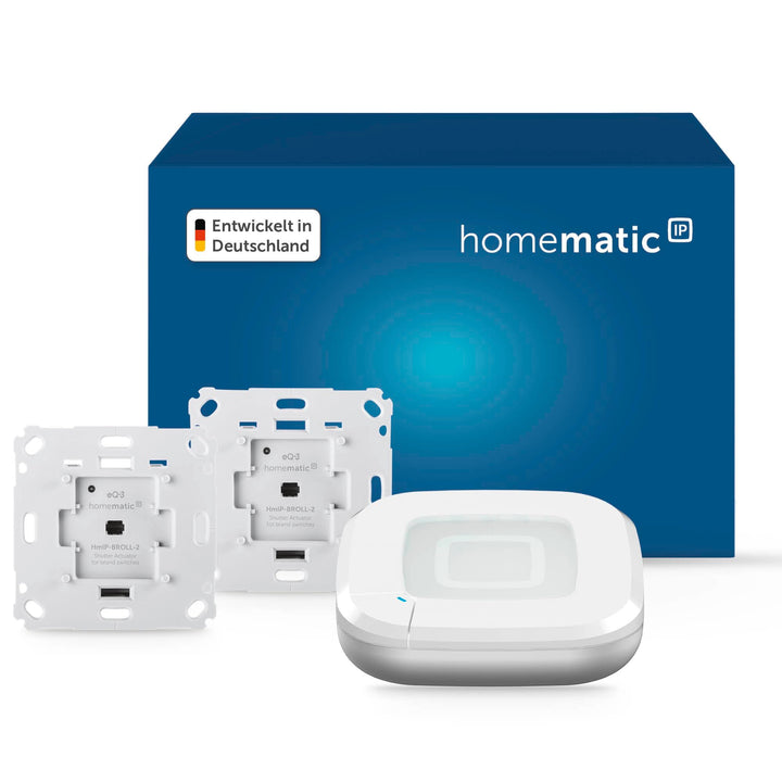 Homematic IP Access Point 2 + 2X Rollladenaktor für Markenschalter, Smart Home, Digitale Steuerung f