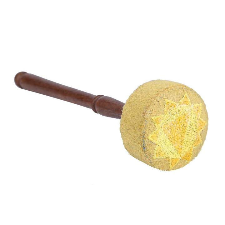 Tibetische Klangschale Stürmer Mallet Hand Made Hartholz Filz Mallet Stick Buddhismus Anlage(Gelb),