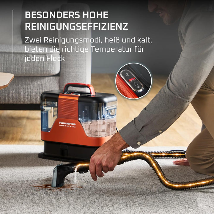 Rowenta Clean It IN7011F0 Hot &amp; Cold Polster-Staubsauger, Flecken- und Teppichreiniger, Leistung 115