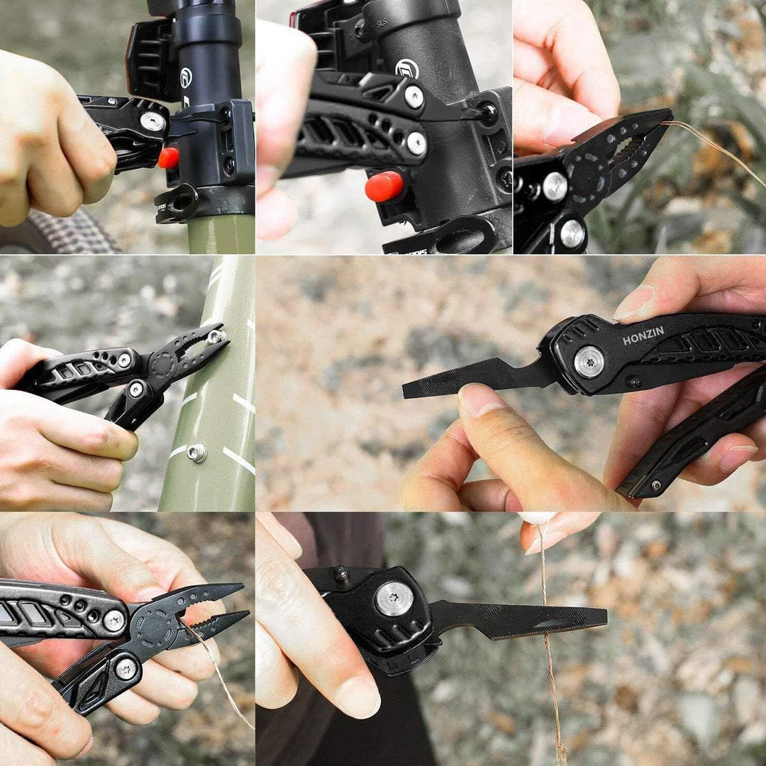 Multi Tool Messerzange Set, 13 in 1 faltbare Zange Edelstahl Multitool mit Nylon-Beutel Ideales Tasc