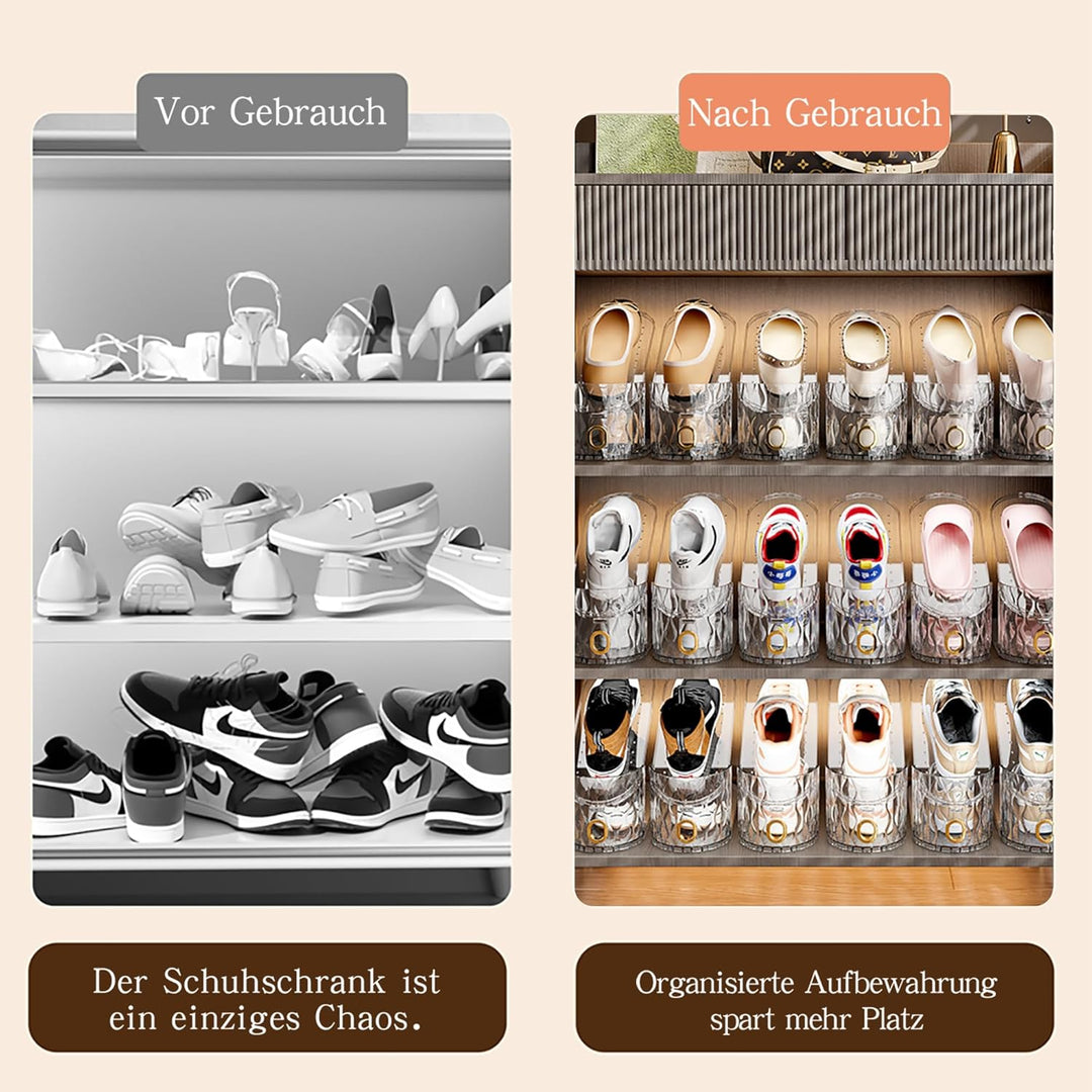 15 Stück verstellbare transparente Schuhschlitz-Organizer, platzsparend, doppellagig, Schuhregal Sch
