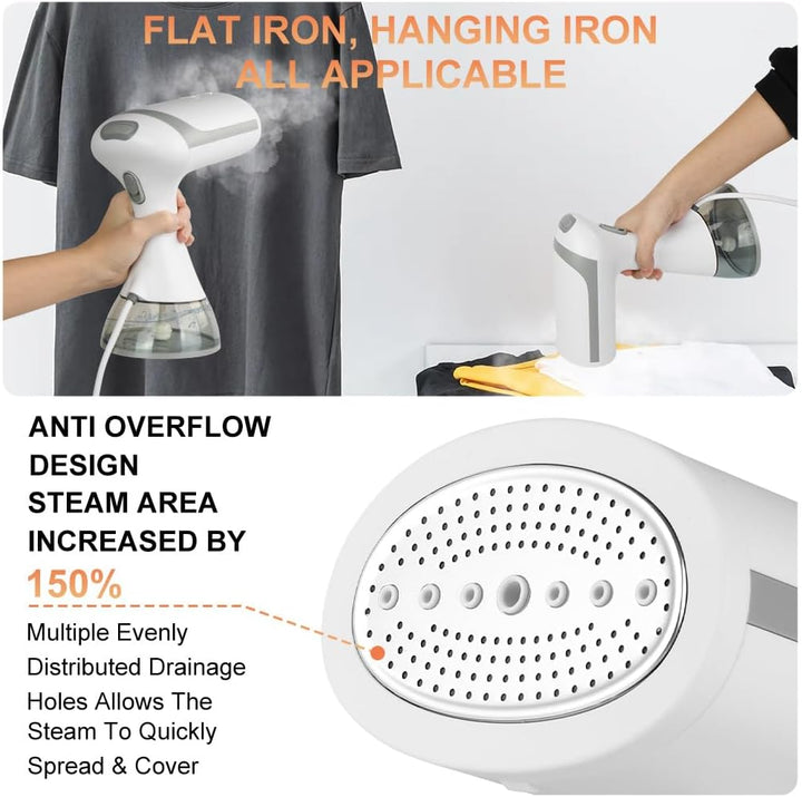 HOTUT Tragbarer Dampfglätter,1500W Dampfbürste,Steamer Dampfglätter mit 300 ml Wassertank,Hand-Dampf