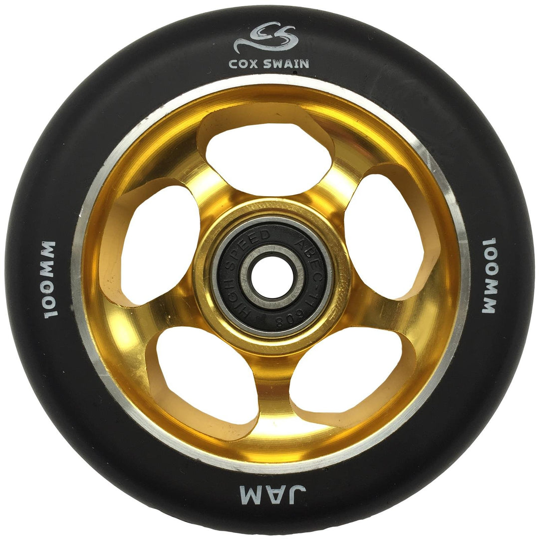 Cox Swain 2 STK. High End 100mm Stunt Scooter Rollen Alu Core - ABEC 11 Lager JAM (Gold) 100mm, JAM