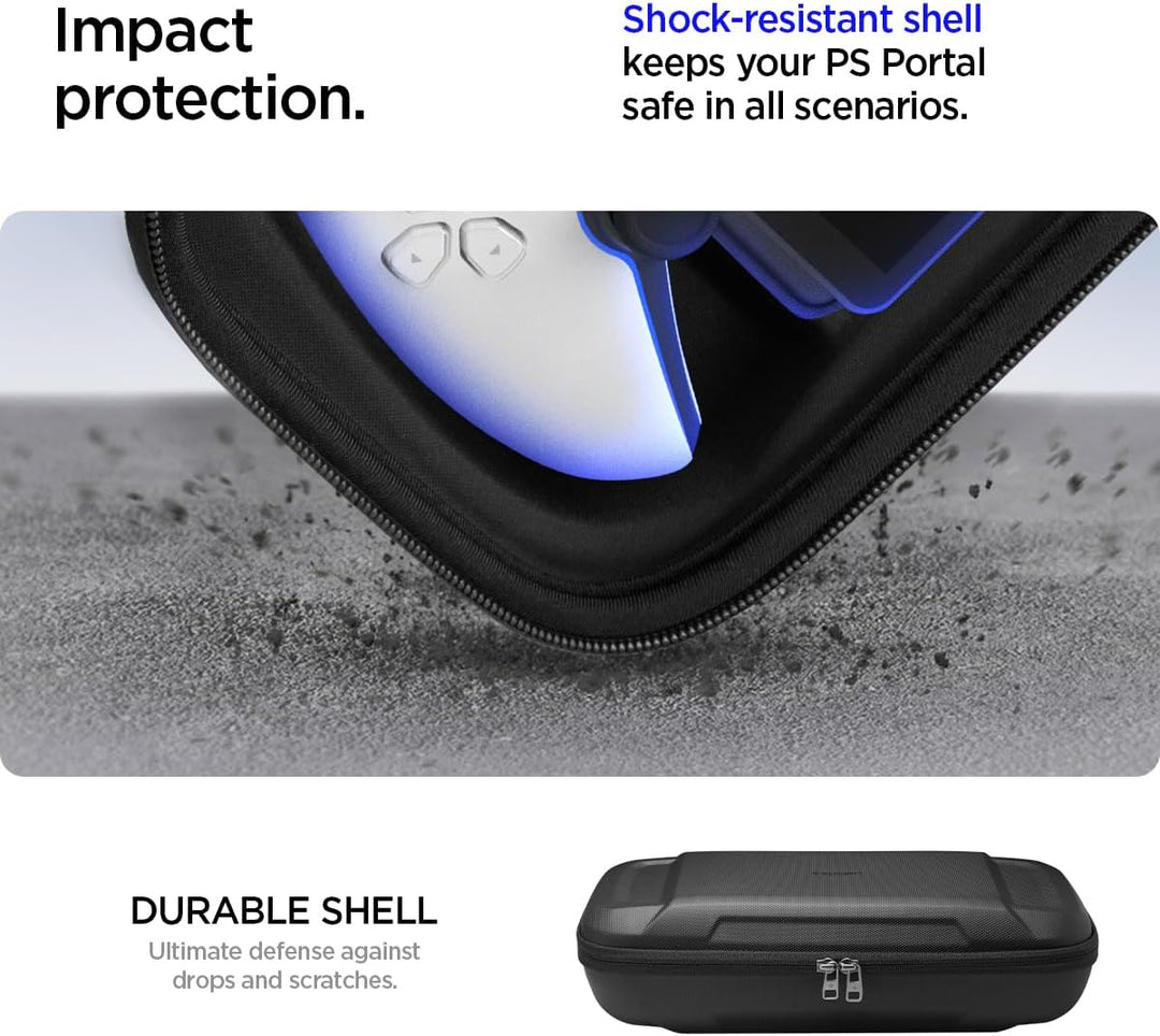 Spigen Rugged Armor Pro Hülle Kompatibel mit PlayStation Portal Remote Player Tasche - Schwarz