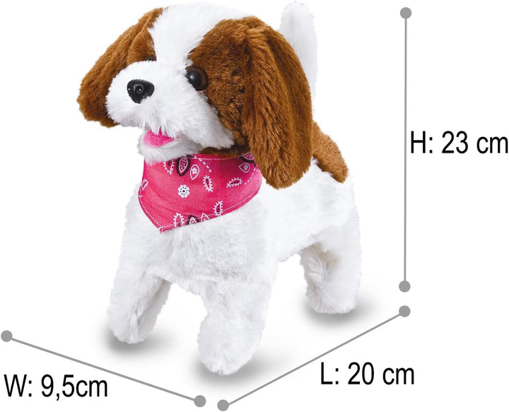 JAMARA -Lucky RC Plüschhund 27MHz- Weiches Fell, bewegt die Schnauze und Kopf, wedelt mit dem Schwan