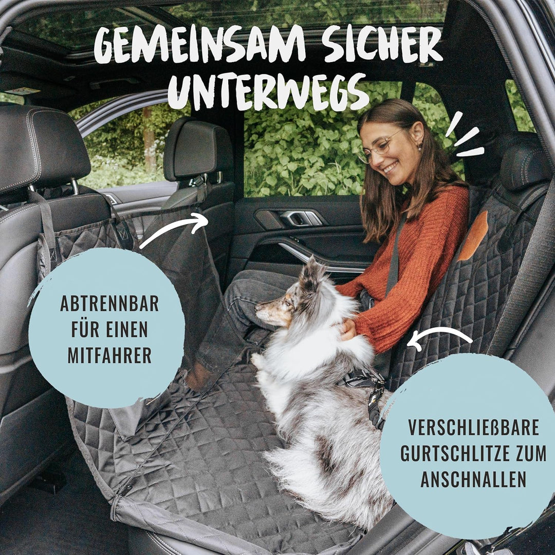 Rudelkönig Hundedecke für Auto Rückbank - Wasserabweisende Autoschondecke für Hunde mit Seitenschutz