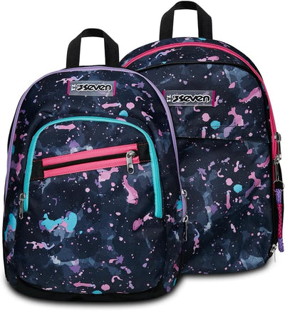 Seven Advanced Detach Schulrucksack – Fluo String Girl – Violett – Doppelfach – Trinkflaschentasche,