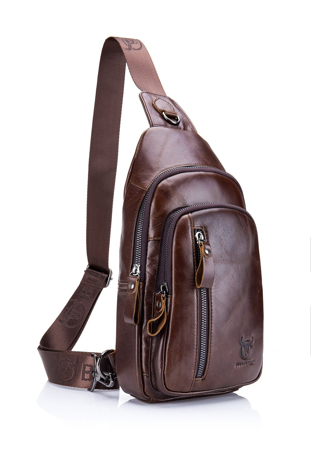 HARPIMER Brusttasche Leder Sling Rucksack Schultertasche Herren, Brusttasche Umhängetasche Schultert
