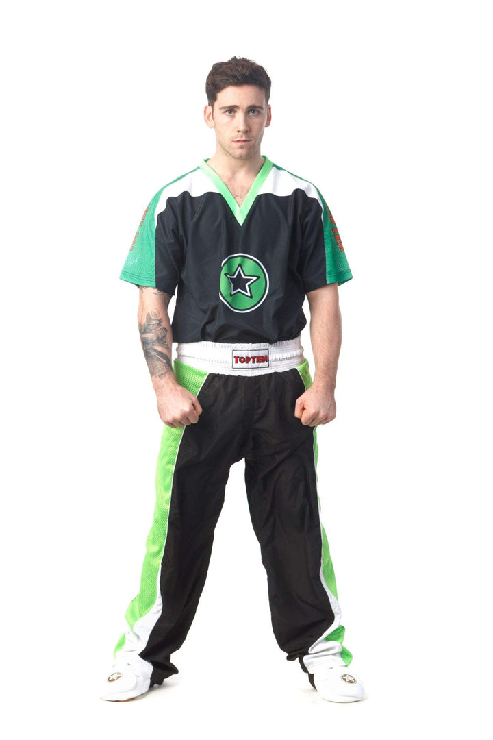 TOP TEN Kickboxuniform „Star“ Schwarz - Gruen 140, Schwarz - Gruen 140