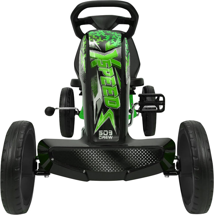 509 Crew XSpeed Pedal Go Kart, Pedal Car, Ride On, Sporty Graphics on The Front Fairing, Adjustable