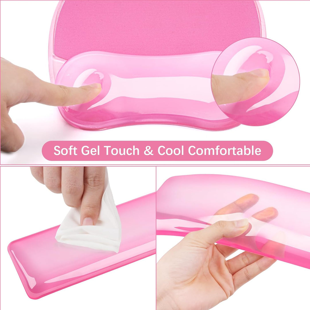 MOSISO Handgelenkauflage Gel für Mauspad Tastatur Set, Unregelmässig Ovales Ergonomisches Mauspad Ta