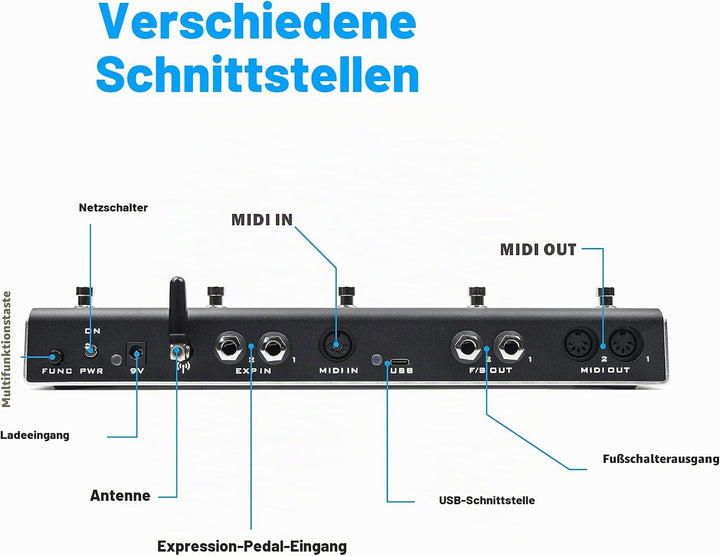 XSONIC Airstep Smart Multi Controller mit MIDI, HID, 5 Fussschaltern, 2 Expression-Pedal-Eingängen,