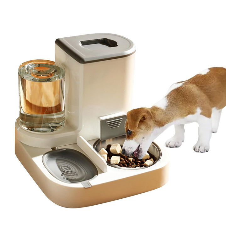 PETCUTE 2-in-1 Automatischer Futter und Wasserspender für Haustiere,Futterspender für Katzen mit gro
