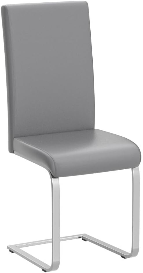 Yaheetech Esszimmerstühle 2er Set Freischwinger Schwingstuhl mit Metall Gestell, Polsterstuhl aus Ku