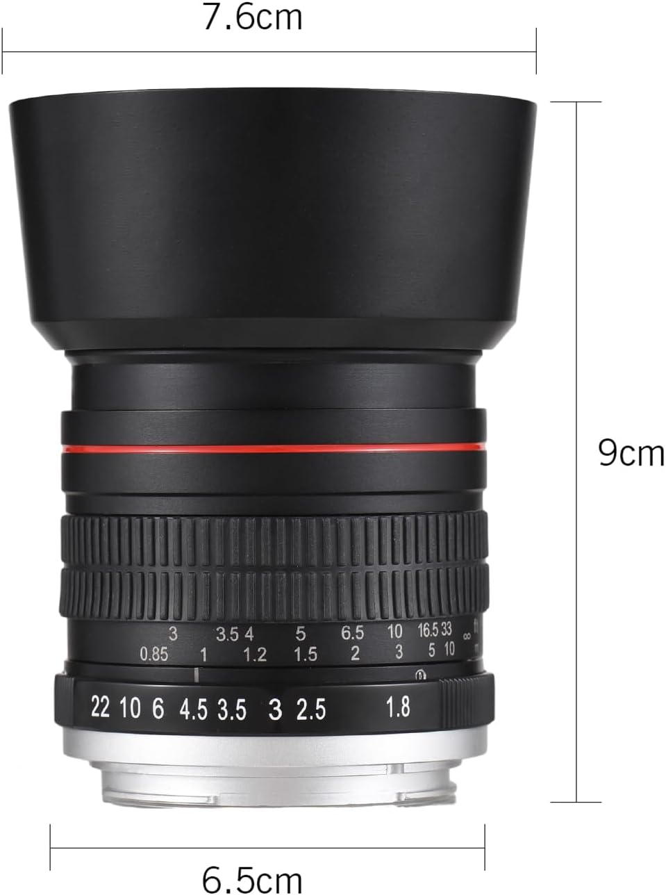 Andoer 85 mm Fixfokus Kameraobjektiv F1.8 grosse Blende manueller Fokus mit EF-Halterung 7 Gruppen 1