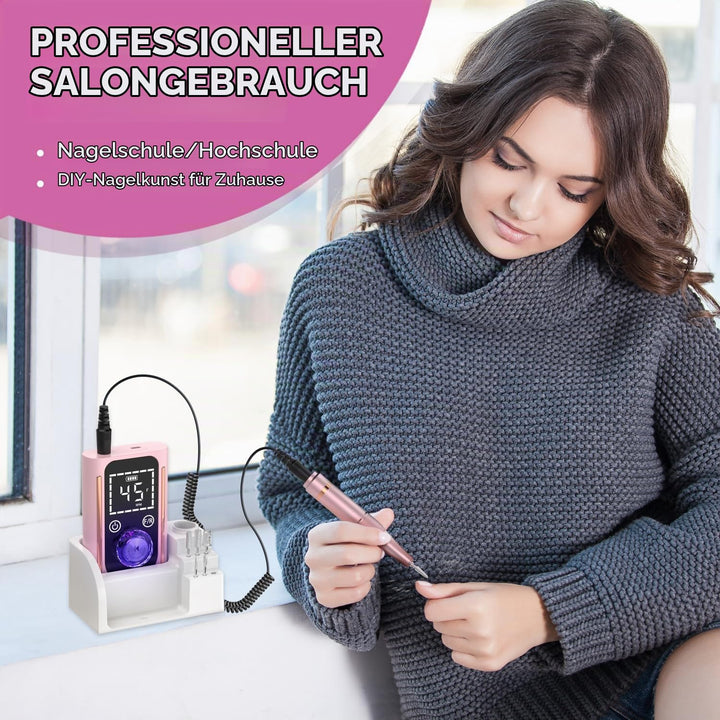 ANBEISTEE Professionelle Wiederaufladbare 45000 RPM Nagelbohrer, Touch Screen Steuerung, 15+h Batter