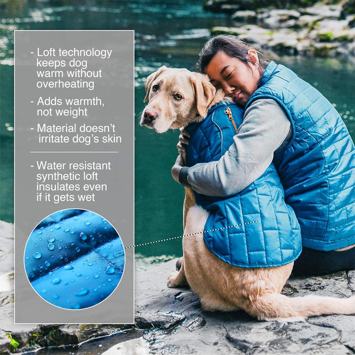 Kurgo Loft Hundejacke Wendbarer Wintermantel für Hunde reflektierend Tragen mit Geschirr wasserabwei