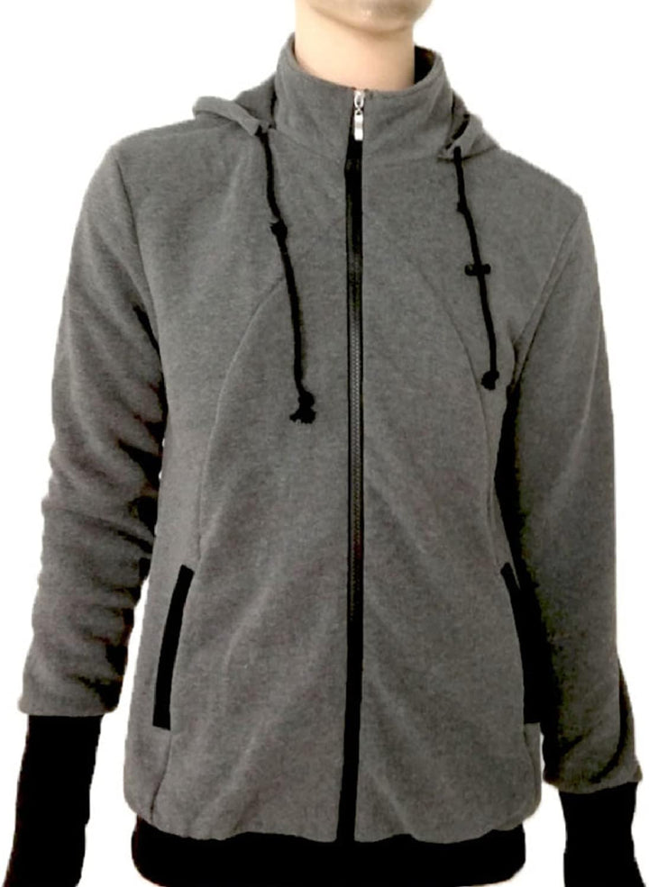 Känguru Hoodie Babytrage Männer Pullover Winter Warme Babytrage Mantel L Grau, L Grau