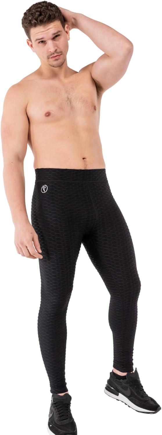 Kapow Meggings Performance Range Männer Leggings Sportkompression mit Taschen S Black Hex, S Black H
