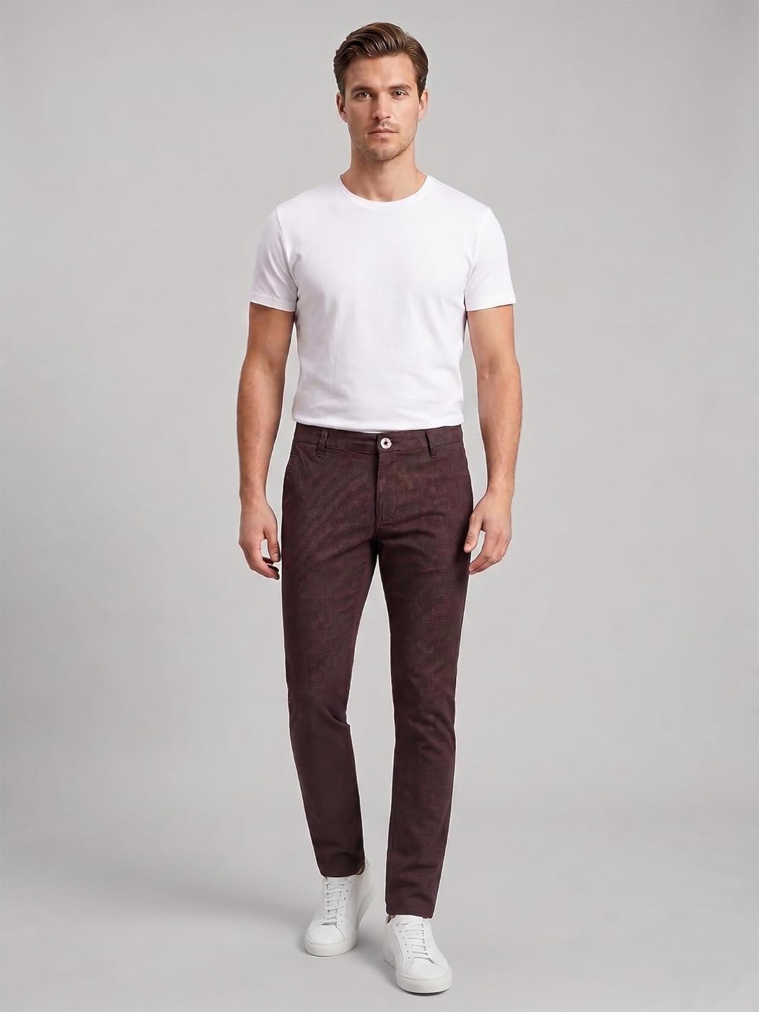 Rock Creek Herren Chino Hose Slim Fit Business Hosen RC-2154 29W / 30L Weinrot, 29W / 30L Weinrot