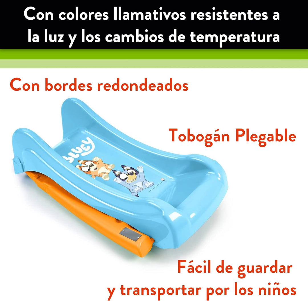 FEBER - First Slide Bluey Kinderrutsche, kleine Grösse, mit Schlauchöffnung zur Umwandlung zur Wasse