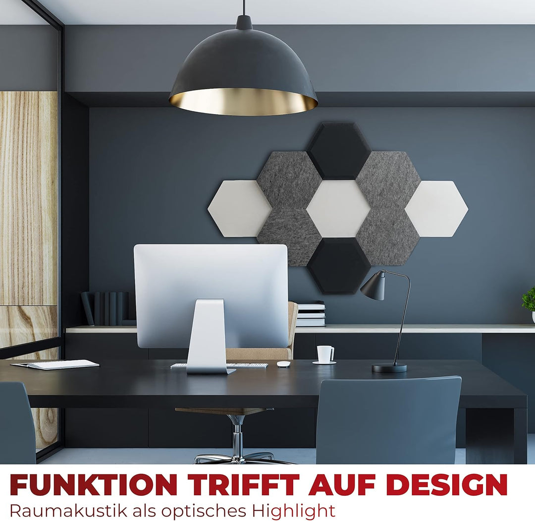 FENNEXT® Schallabsorber Wand Paneele [9 Stk.] für spürbar reduzierte Geräusche I Modernes Akustikbil