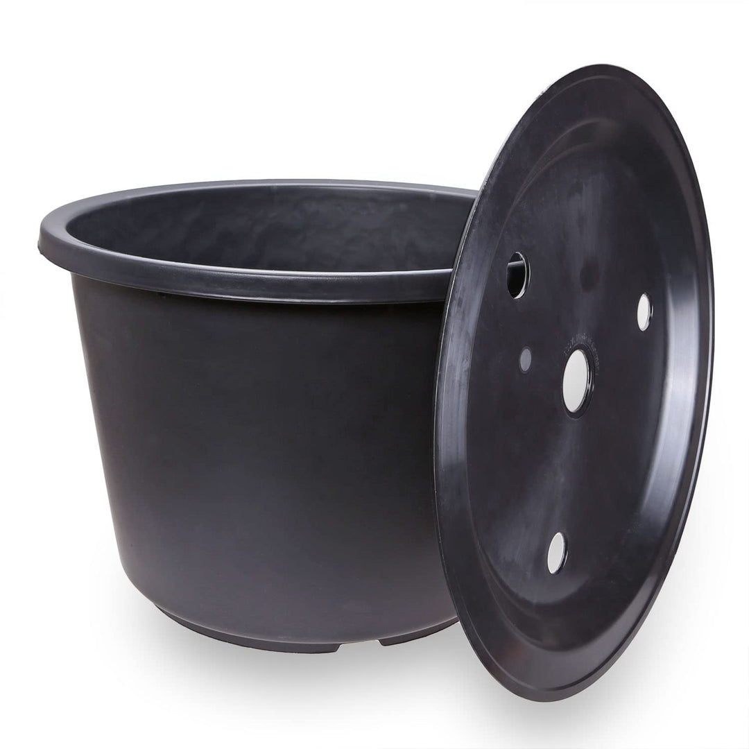 CLGarden ø 45cm 30 Liter PE Springbrunnenbecken rund mit GFK Deckel Becken Set Brunnenbecken klein f