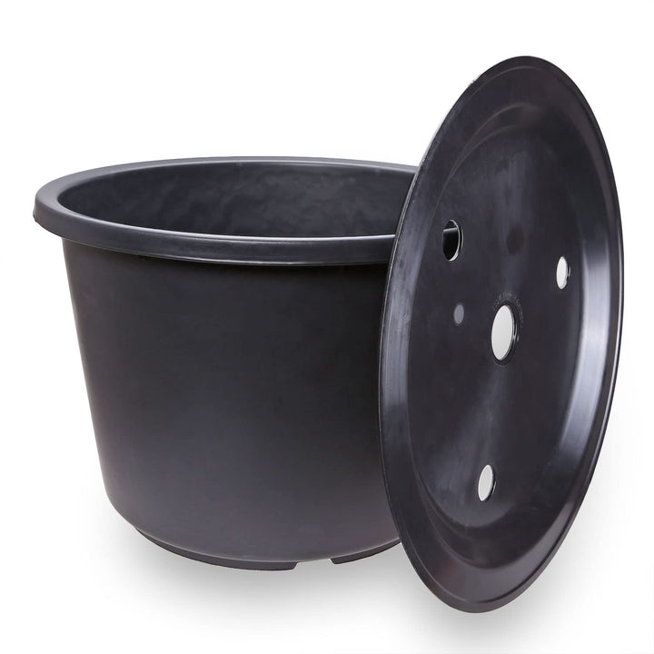 CLGarden ø 45cm 30 Liter PE Springbrunnenbecken rund mit GFK Deckel Becken Set Brunnenbecken klein f