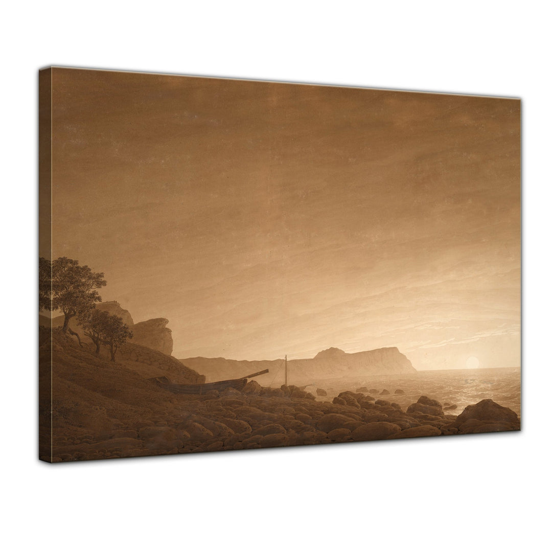 Bilderdepot24 Bild auf Leinwand | Caspar David Friedrich Blick auf Arkona mit aufgehendem Mond in 80