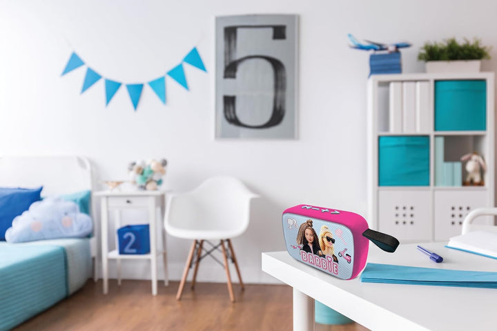 Lexibook BT018BB Mattel Barbie-Tragbarer Bluetooth-Lautsprecher, kabellos, USB-C, SD/TF-Karte, wiede
