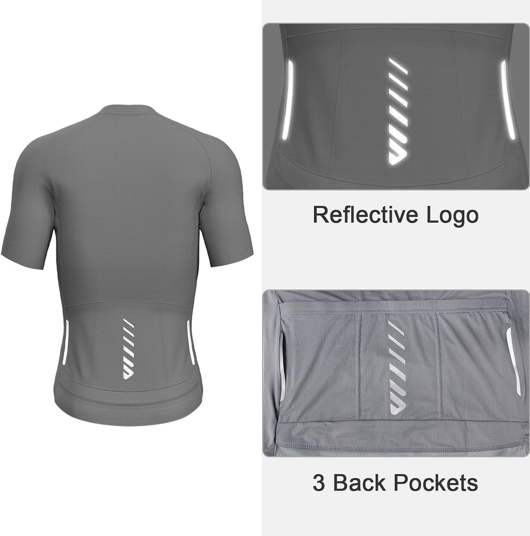 Lo.gas Radtrikot Herren Kurzarm, Rennrad Trikot Durchgehender Reissverschluss mit 3 Taschen M Kurzar