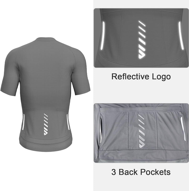 Lo.gas Radtrikot Herren Kurzarm, Rennrad Trikot Durchgehender Reissverschluss mit 3 Taschen M Kurzar