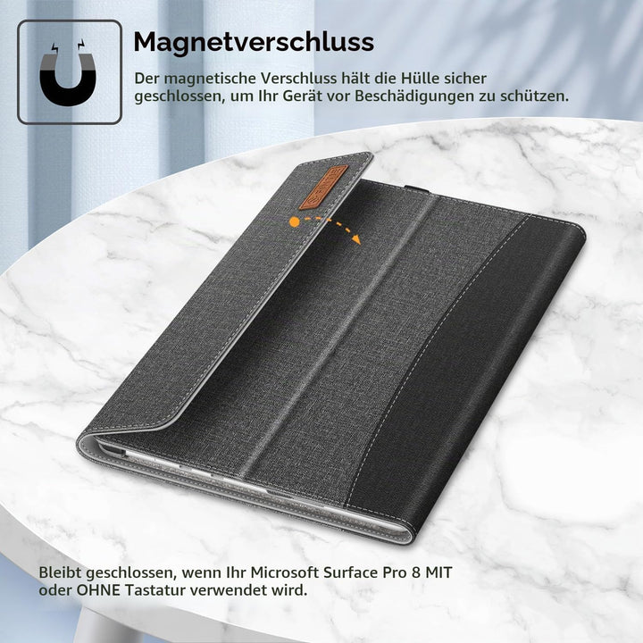 Fintie Hülle für Microsoft Surface Pro 8 13 Zoll (2021) - Multi-Sichtwinkel Hochwertigem Kunstleder