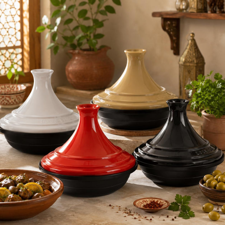 SWISS LINE Tajine 30 cm Induktion geeignet – Aluminium Schmortopf mit Keramikdeckel – Antihaft Marmo